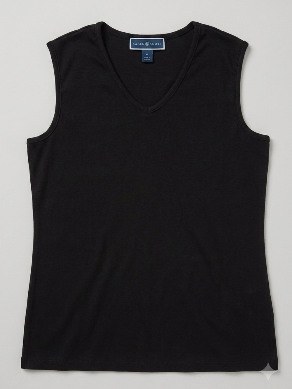 Karen Scott Black V-Neck Sleeveless Tank Top M